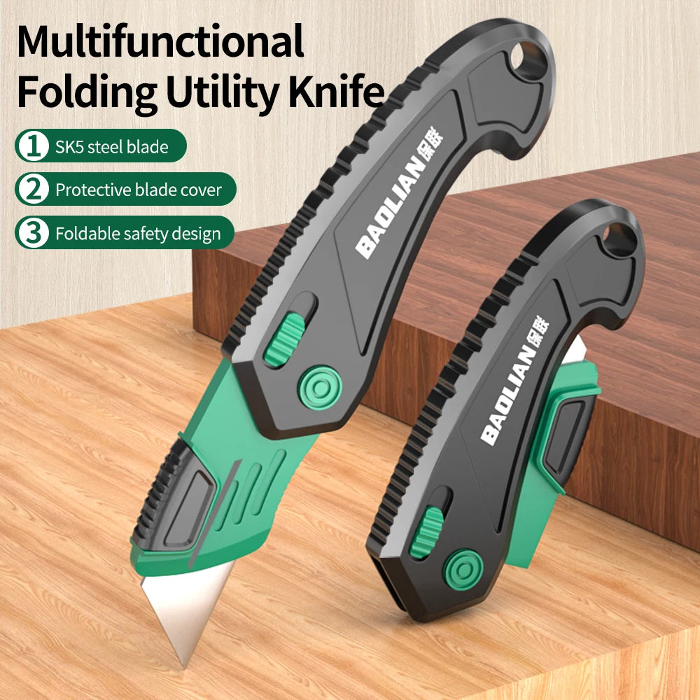 Multifunction Foldable Craft Knife — Heavy Duty Cutter for Carpet and Leather