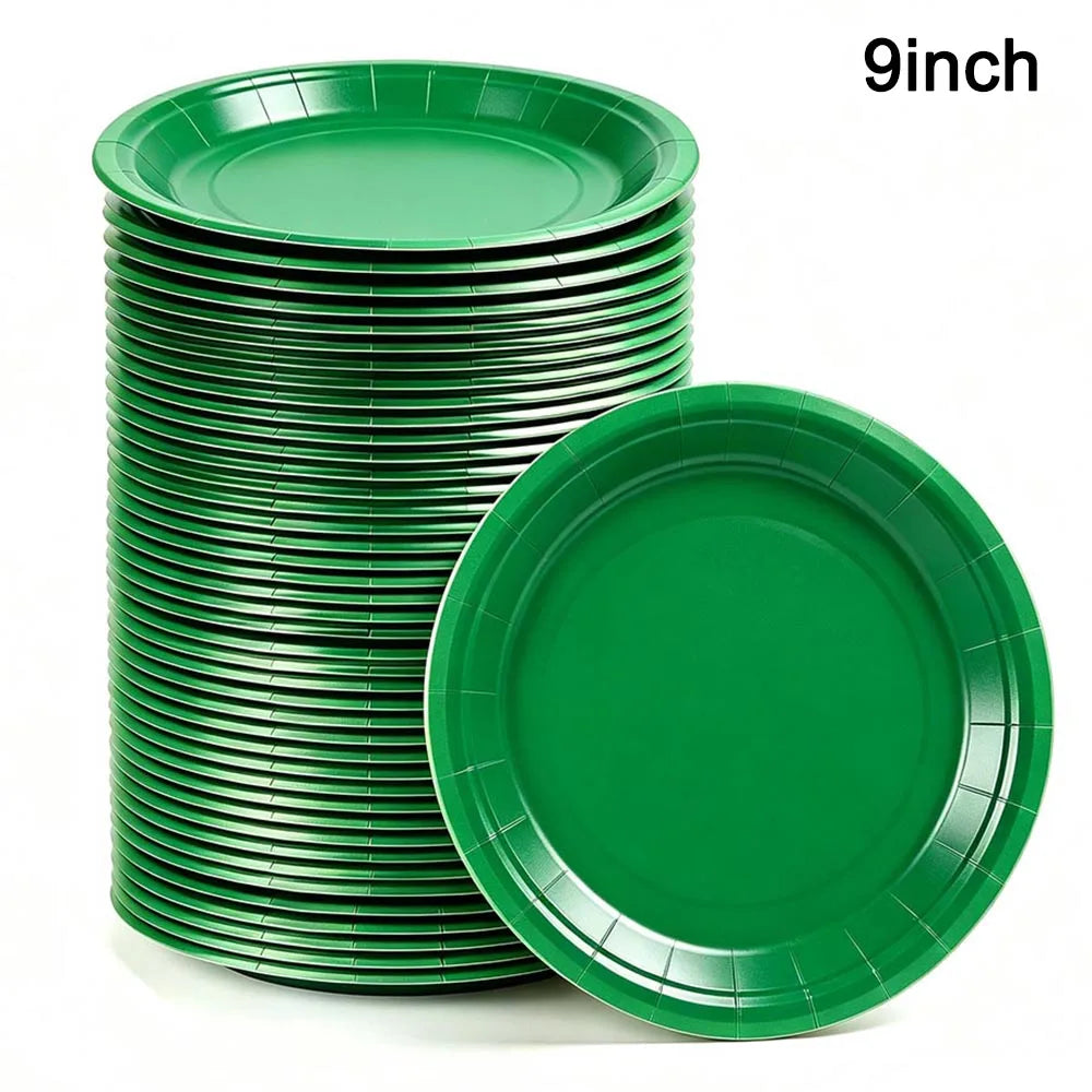 Solid Color Paper Plates — Disposable 7-Inch Party Tableware