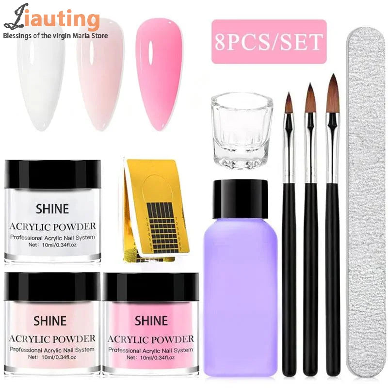 Jiauting Acrylic Nail System Kit — Professional Extension & Carving Set