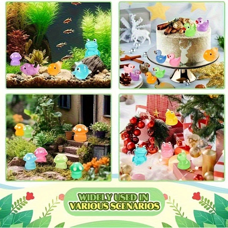 Luminous Resin Animal Figurines — Glow in the Dark Aquarium Decor