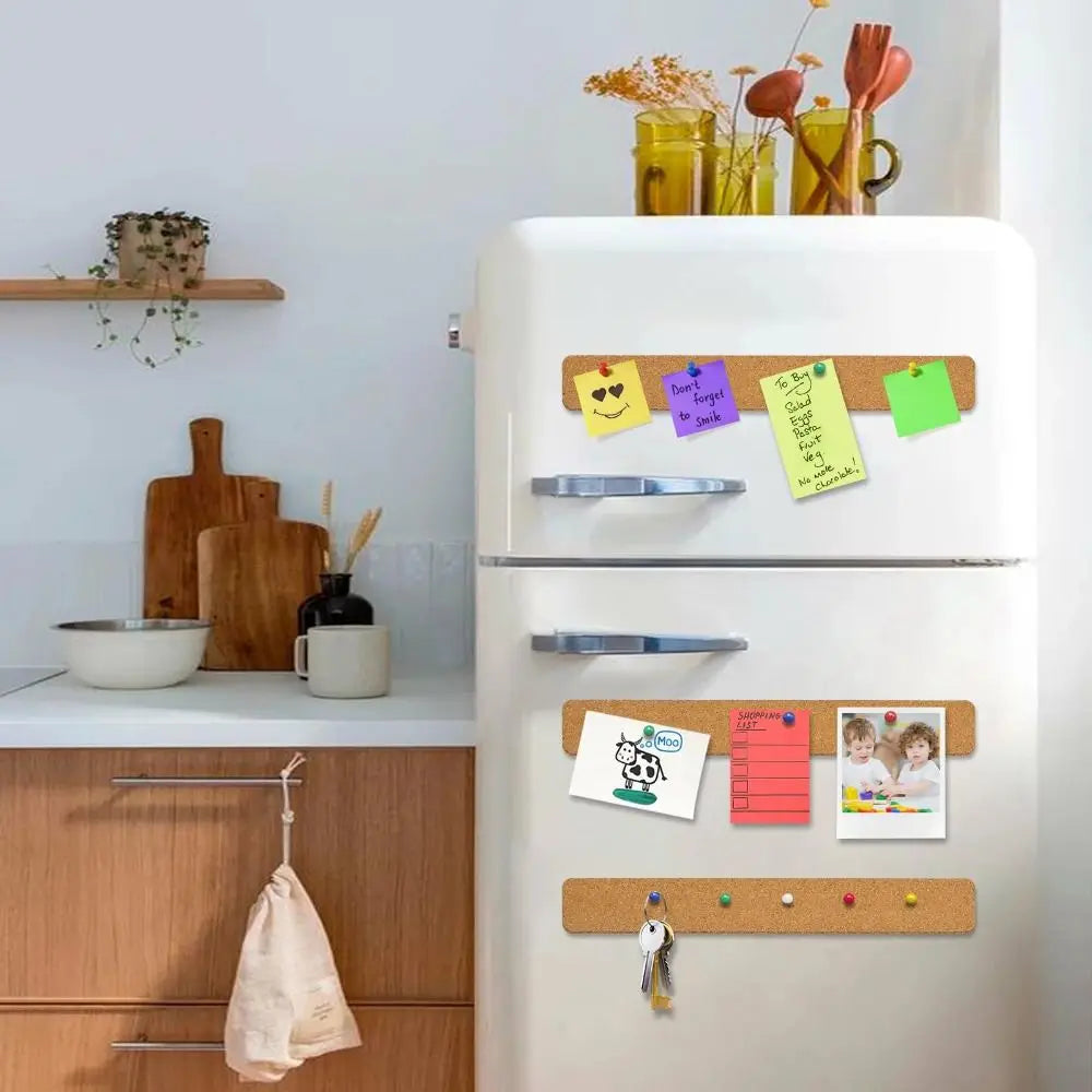 Self Adhesive Cork Board Strips — Frameless Bulletin Board for Office and Home