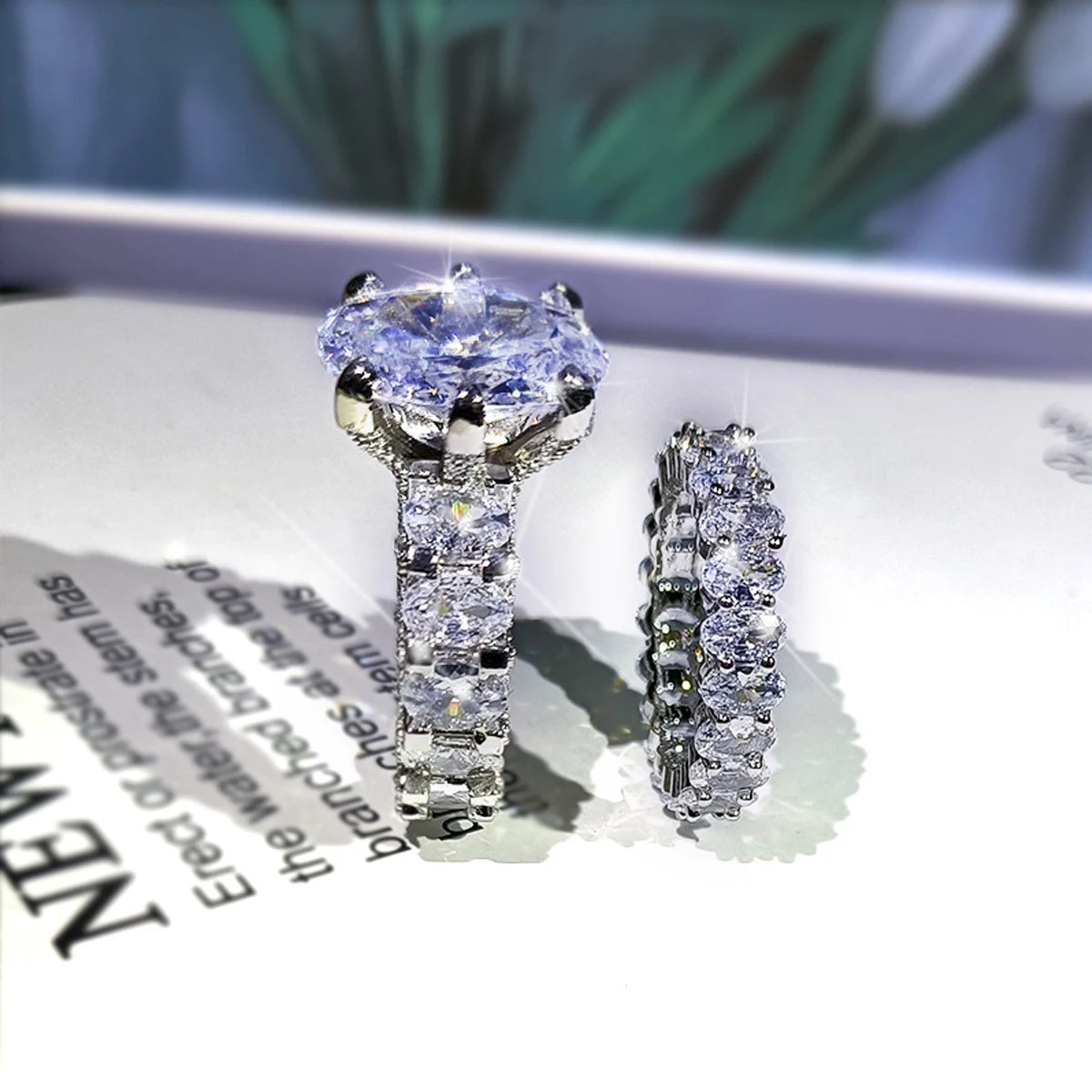 LYEE CYEE Moissanite Ring Set — 925 Sterling Silver Bridal Jewelry