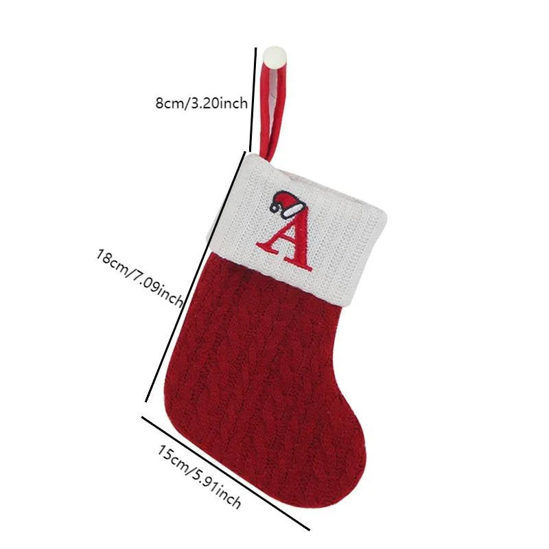 Knitted Snowflake Christmas Stocking — Decorative Holiday Tree Ornament