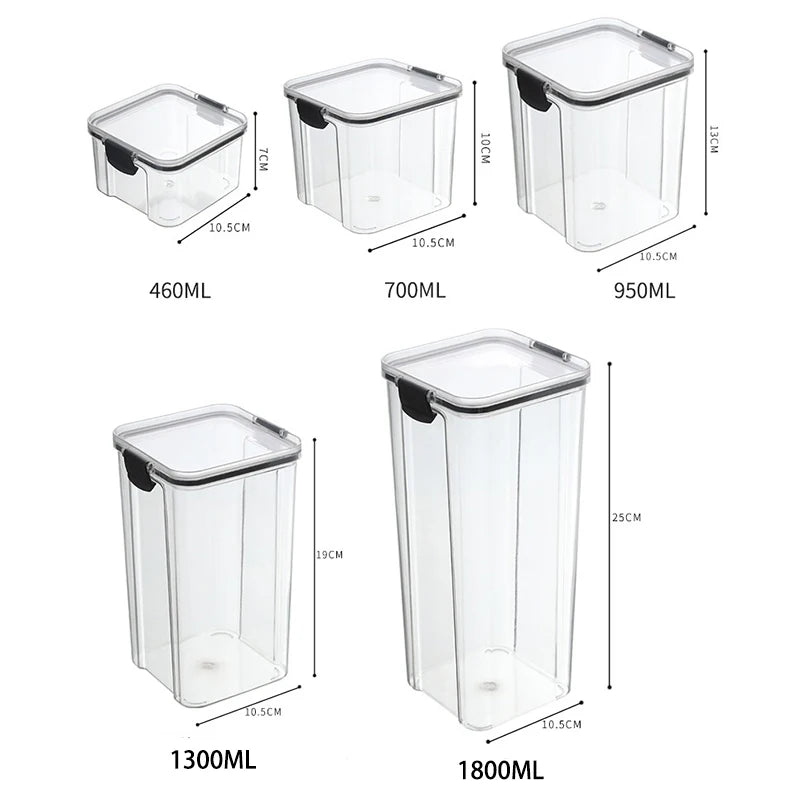 Sealed Kitchen Grain Storage Jars — Moisture-Proof Food Organizers