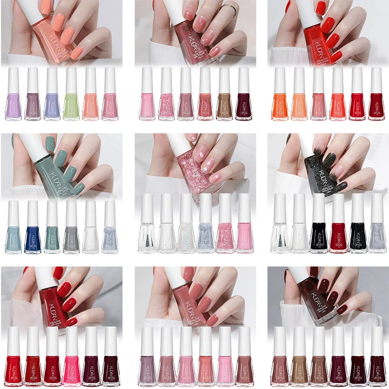 Four Lily Quick Drying Nail Polish — Water-Based Long Lasting Formula, 6-Piece Set