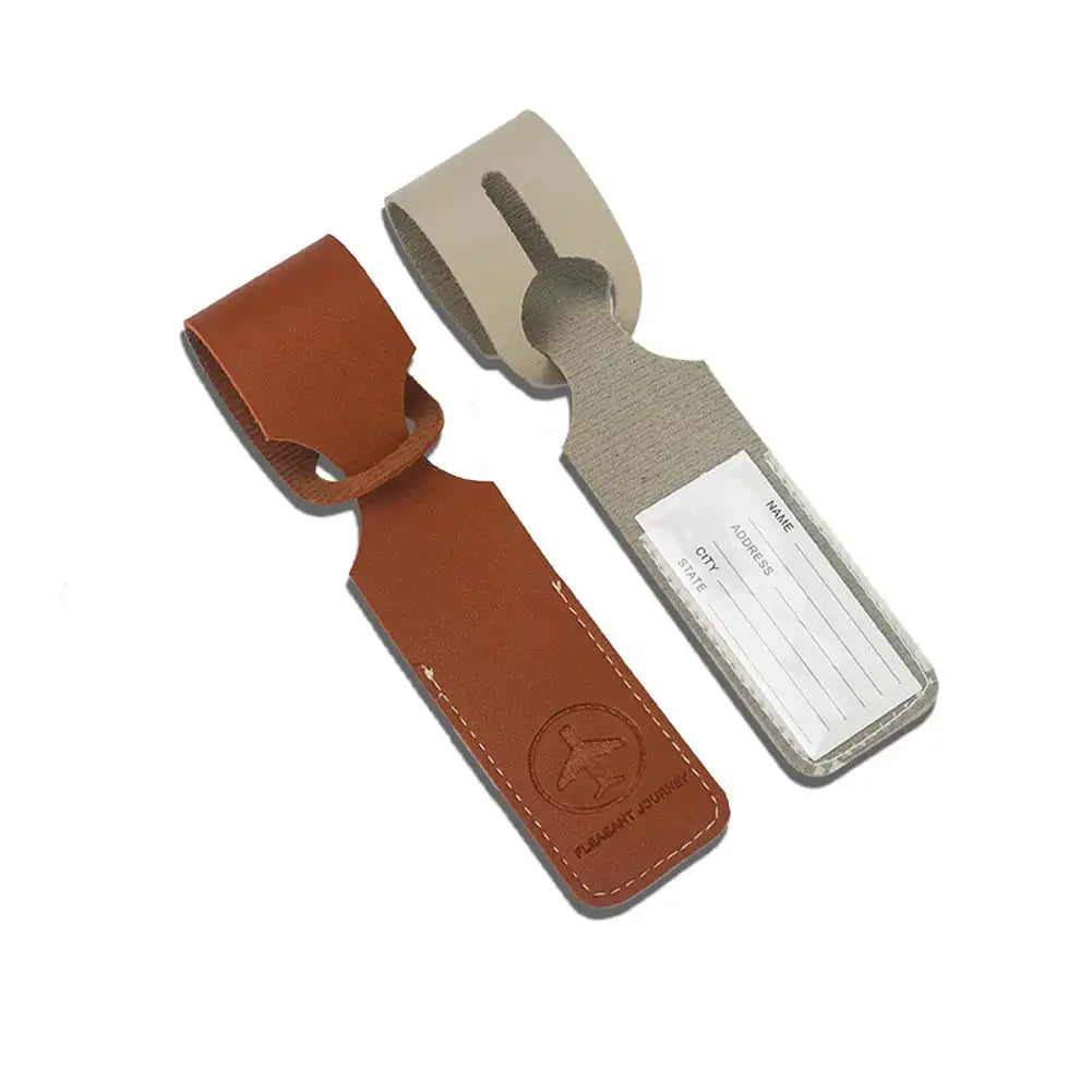 PU Leather Luggage Tag — Stylish Suitcase Identifier with ID Holder