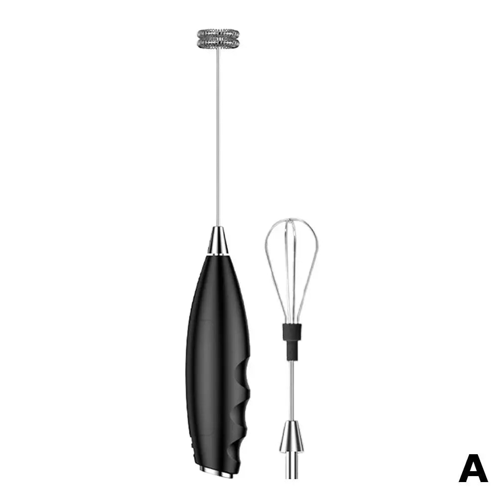 Wireless Electric Milk Frother — Handheld Battery-Powered Mixer for Coffee and Baking