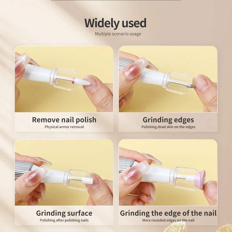 Electric Nail Drill Machine — Rechargeable Cordless Manicure Tool, White