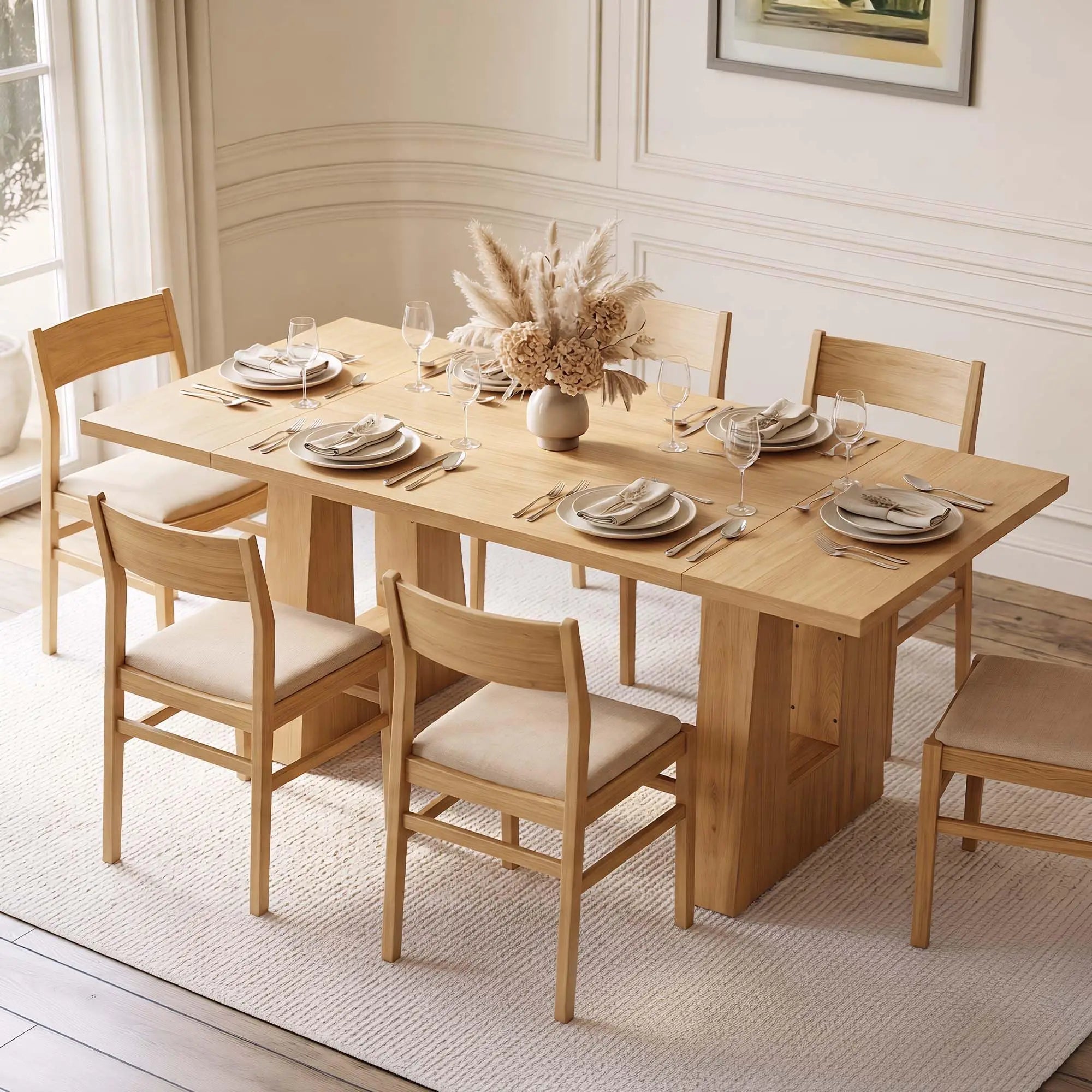 HiMISS Modern Dining Table — Mid Century Rectangular Kitchen Table