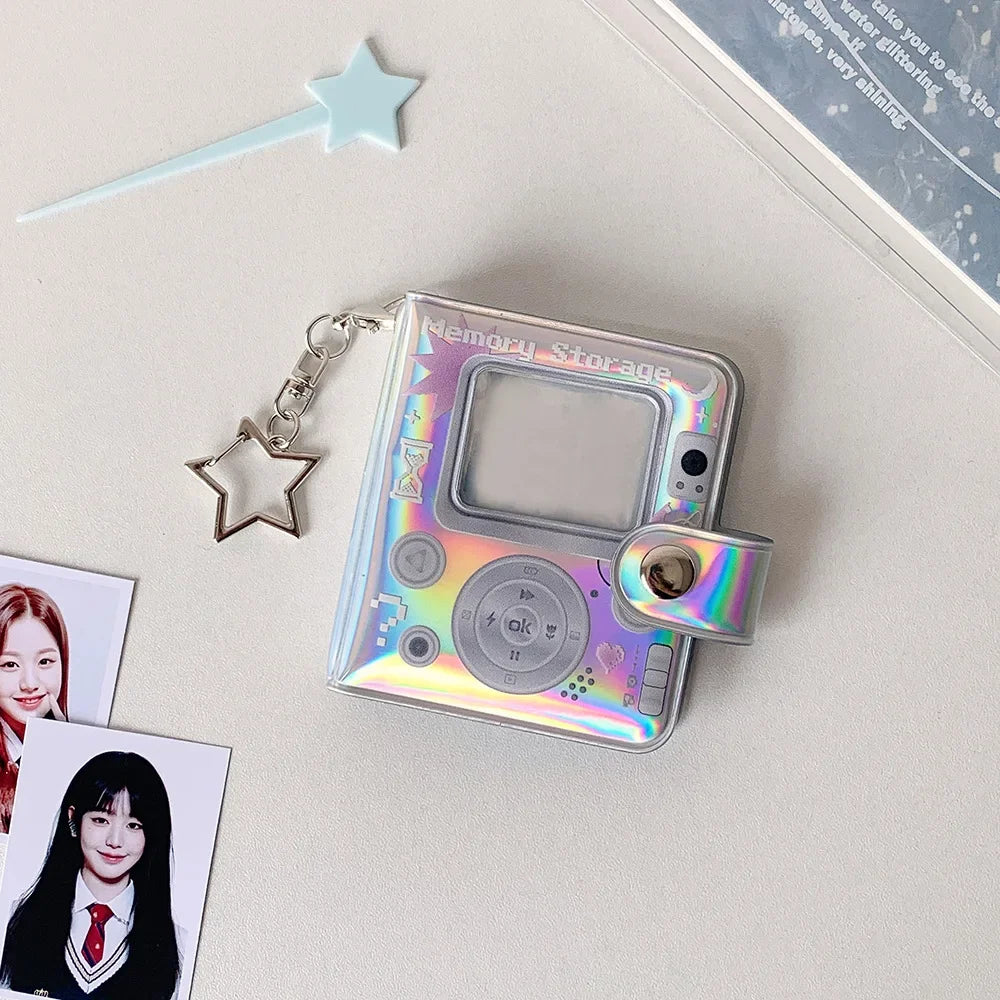 Mini Photocard Album — Cute Star Design Photo Storage Keychain