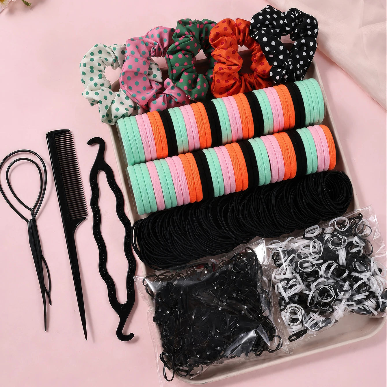 Xihui Women's Hair Accessory Set — 1109pc Elastic Scrunchies and Ties