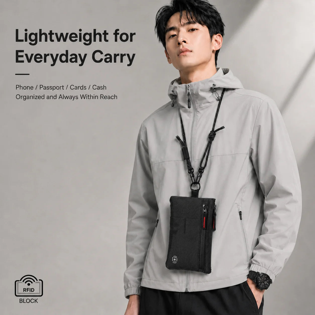 RFID Blocking Travel Wallet — Unisex Wrist Organizer & Clutch Bag