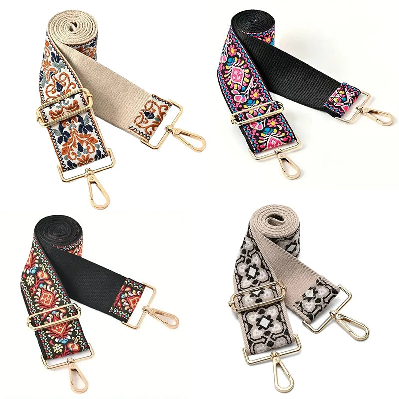 Adjustable Replacement Purse Strap — Patterned Crossbody Shoulder Belt
