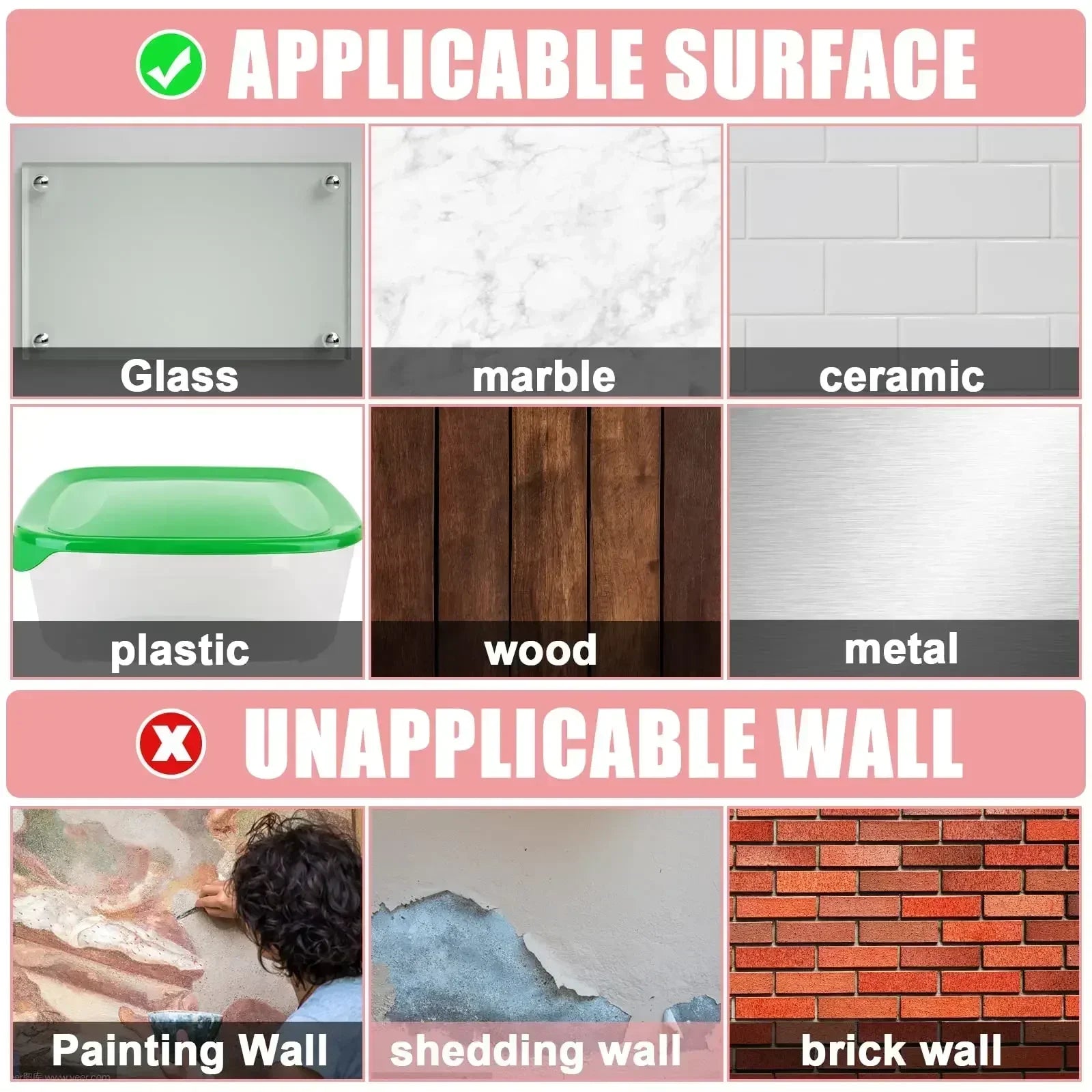 Strong Double Sided Nano Tape — Waterproof Removable Mounting Stickers