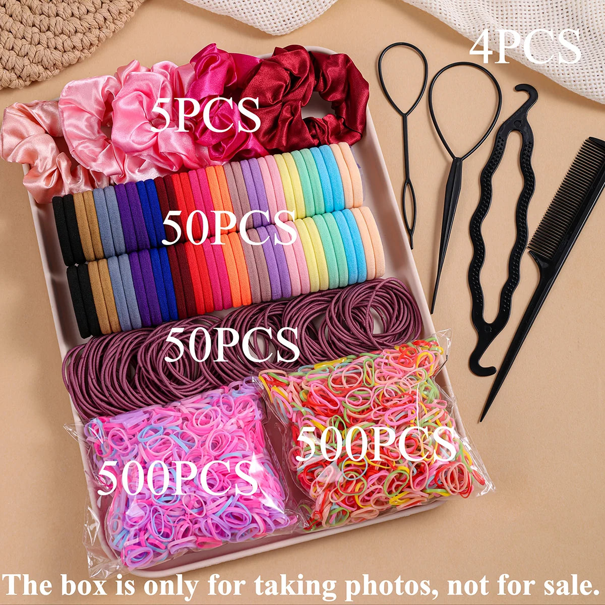 Xihui Women's Hair Accessory Set — 1109pc Elastic Scrunchies and Ties