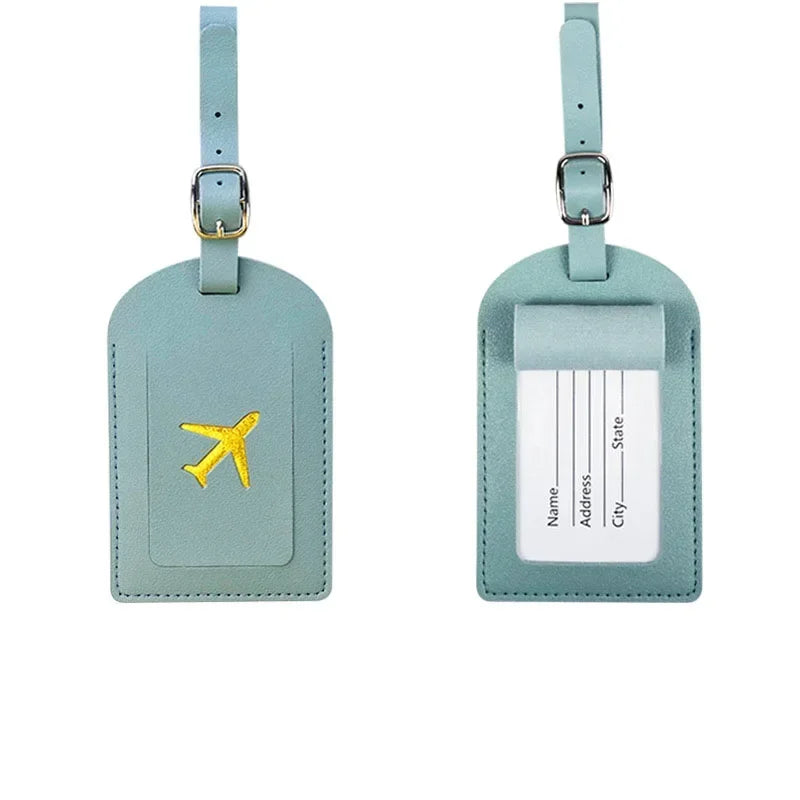 eTya PU Leather Luggage Tag & Passport Cover Set — Travel Identification Accessories