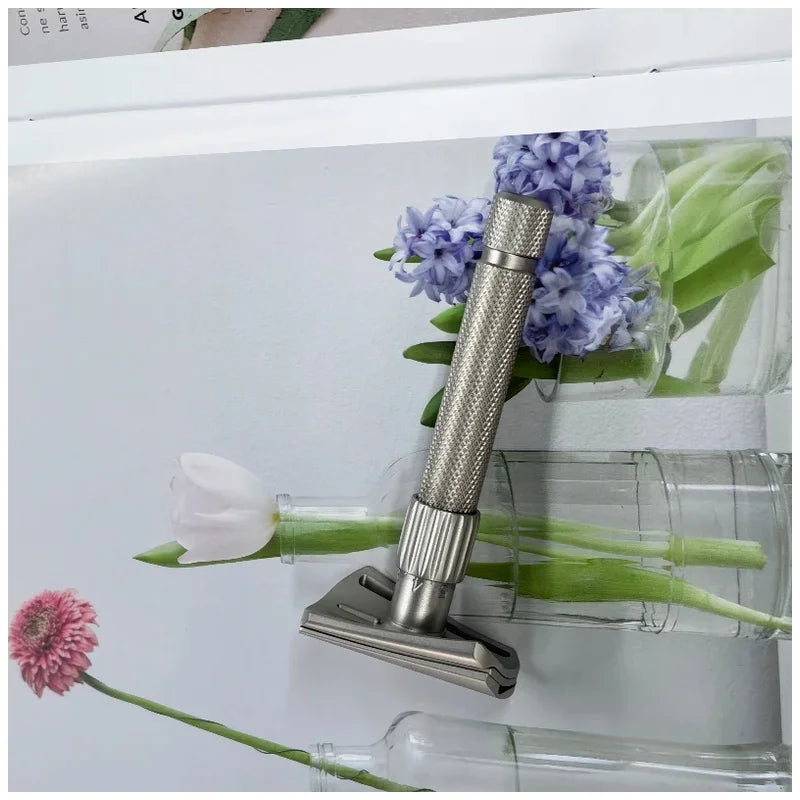 Adjustable Slant Safety Razor — Matte Stainless Steel Shaving Tool