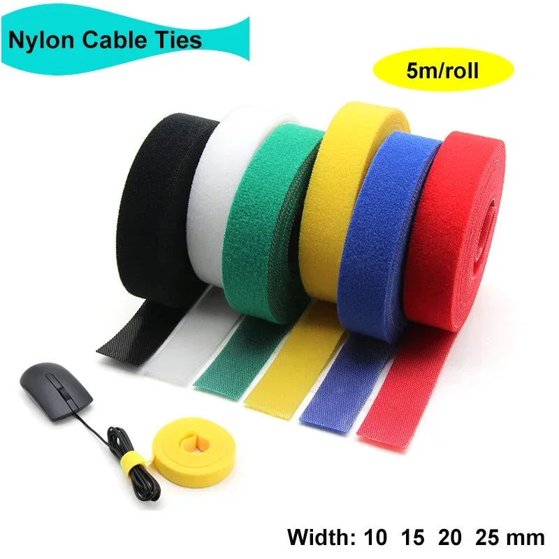 Reusable Nylon Cable Ties — Self-Adhesive Wire Management Straps