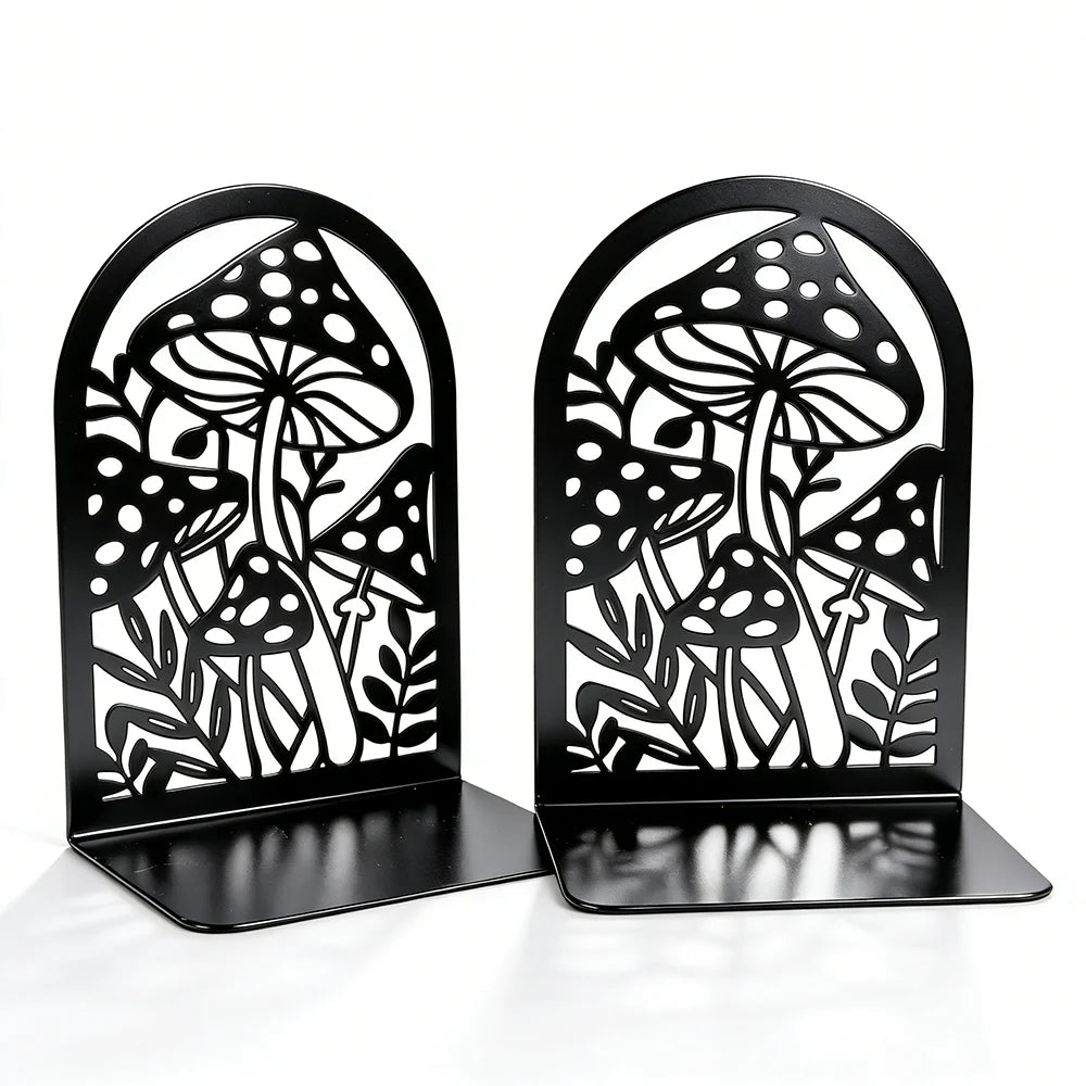 Modern Metal Bookends — Heavy Duty Decorative Support for Bookshelves