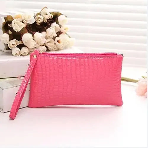 eTya Women's PU Leather Wristlet — Compact Coin Purse & Card Holder