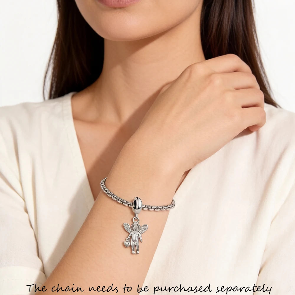 Thaddaeus Sterling Silver Heart Charm — Romantic Dangle Pendant for Jewelry