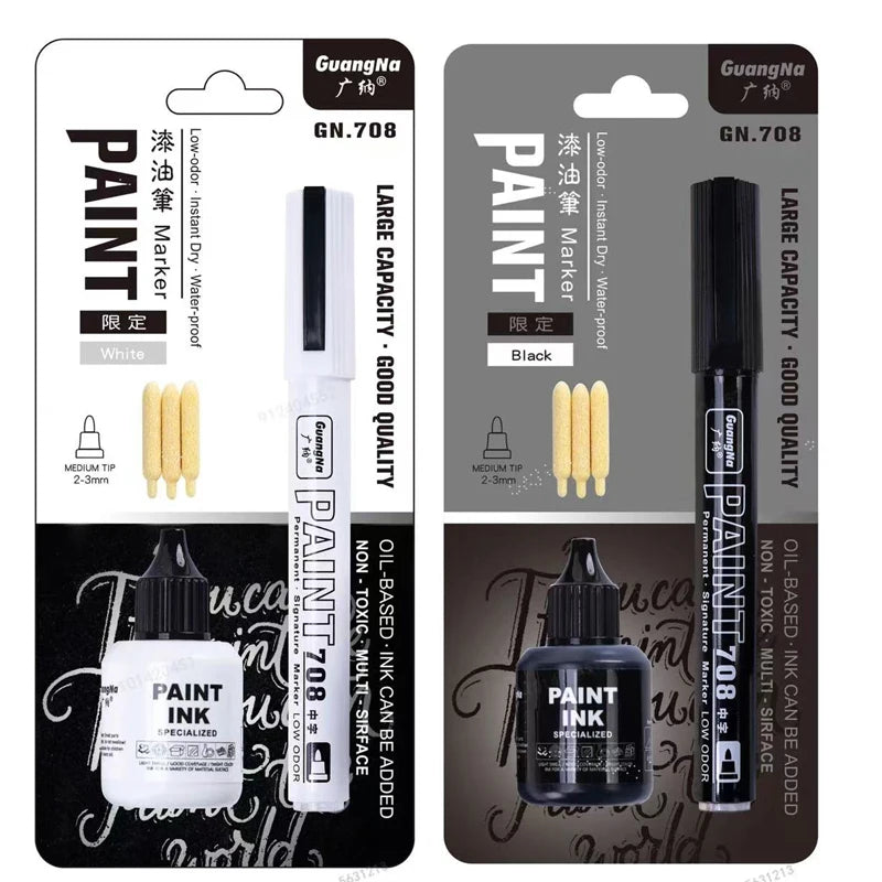 GN Metallic Paint Marker Pens — Permanent Oil-Based Art Set for DIY Crafts