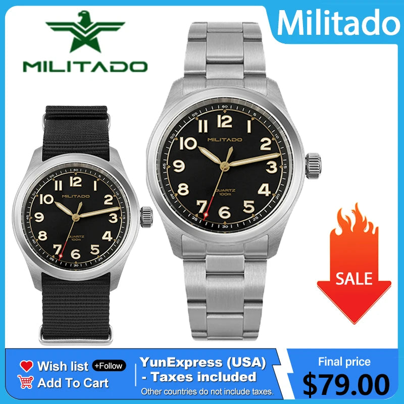 militado ML08 V2 Men's Watch — Vintage Style with Sapphire Crystal