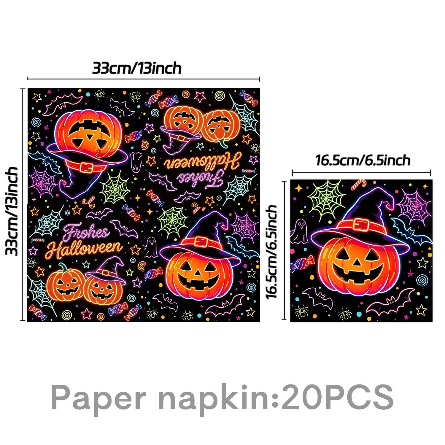 RENYUAN Neon Pumpkin Disposable Tableware Set — Festive Party Decor