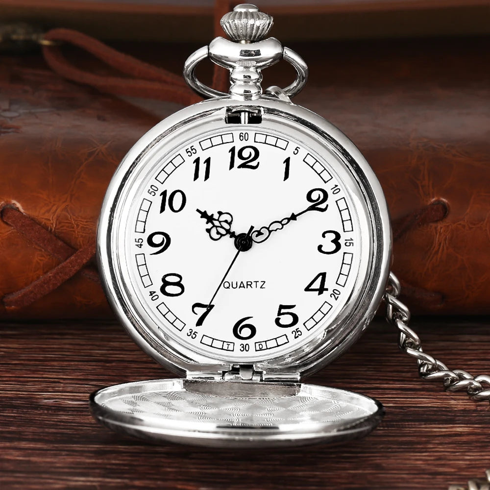 YISUYA Vintage Quartz Pocket Watch — Antique Style Necklace with Fob Chain