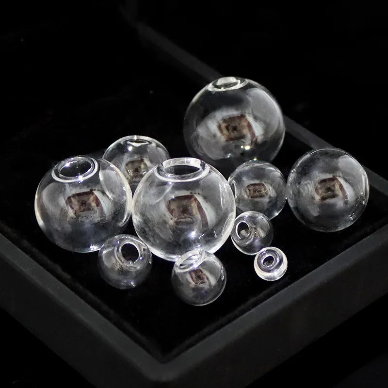 Hollow Glass Ball Orbs — Clear Bubble Vials for Jewelry Making