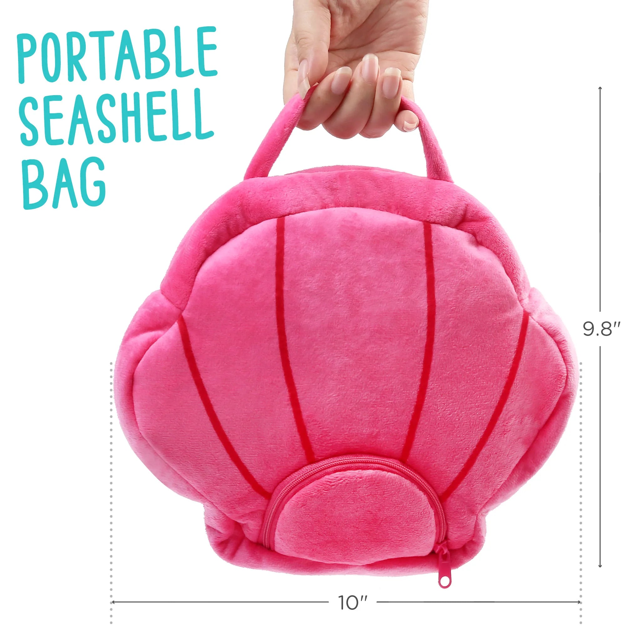 Ocean Sea Creature Plush Set — 5 Piece Stuffed Animal Collection with Shell Bag