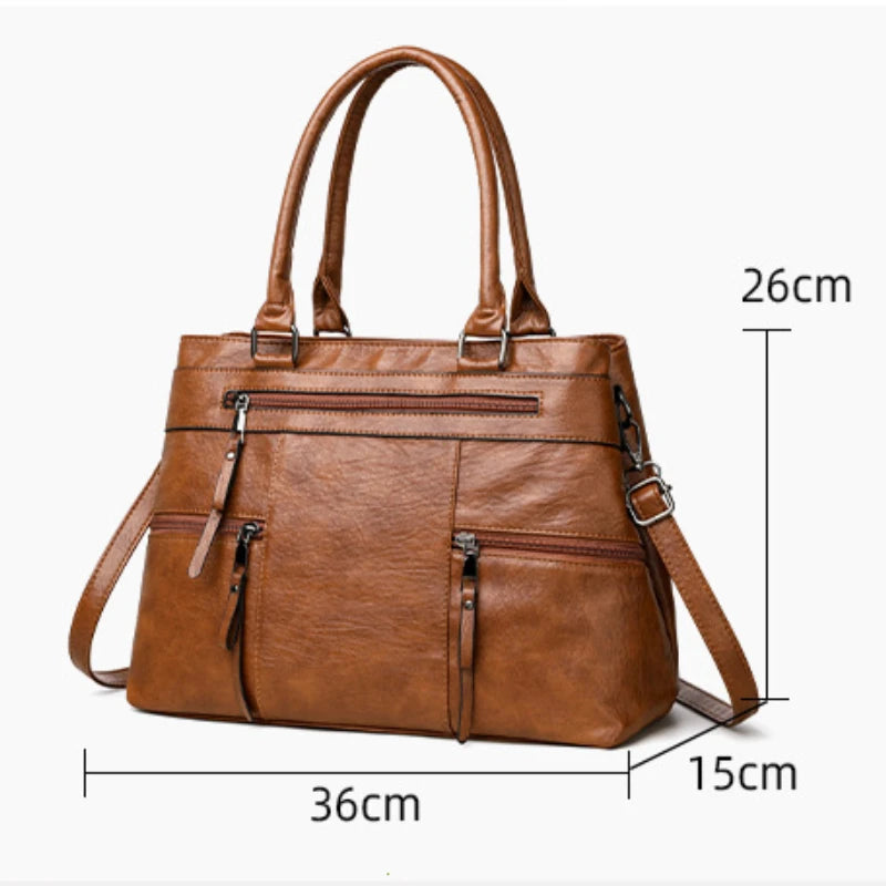 dawndesslo Elegant Leather Handbag — Versatile Top-Handle Shoulder Bag
