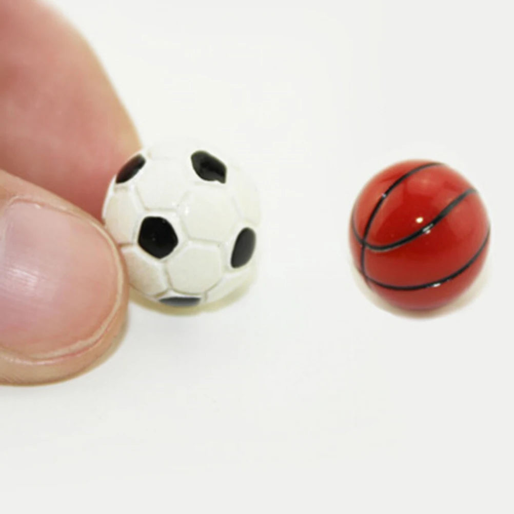 Miniature Sports Ball Decor — Scale Model Soccer, Football, or Basketball