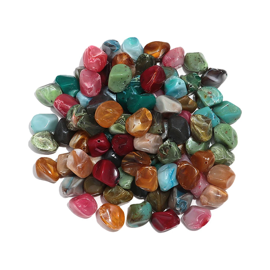 Colorful Acrylic Irregular Geometric Beads — 30pcs Loose Spacer Stones for DIY Jewelry