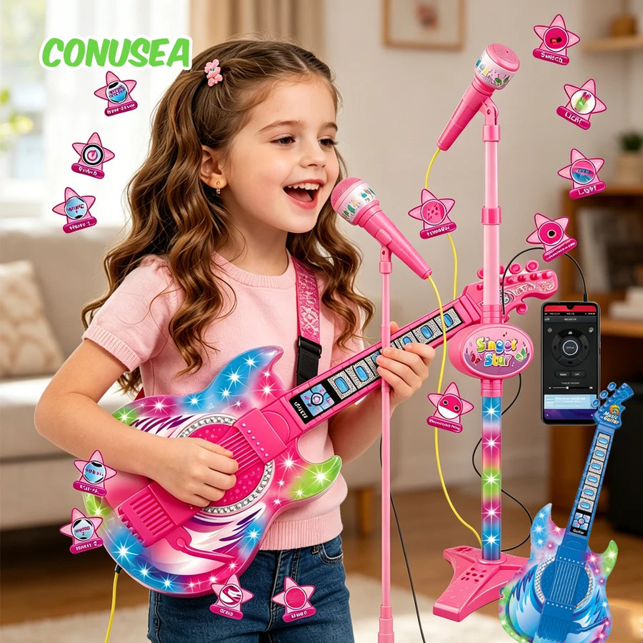 CONUSEA Kids Electric Guitar & Microphone Set — Musical Learning Toy