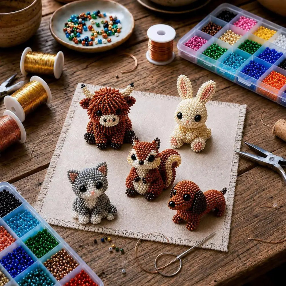 DIY 3D Animal Beading Kit — Creative Handmade Craft Set for Stress Relief