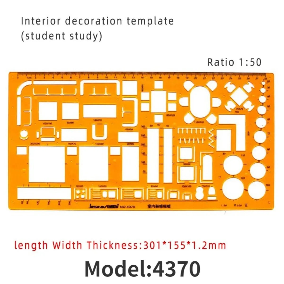 Architectural Drafting Template Set — Round and Oval Shape Rulers