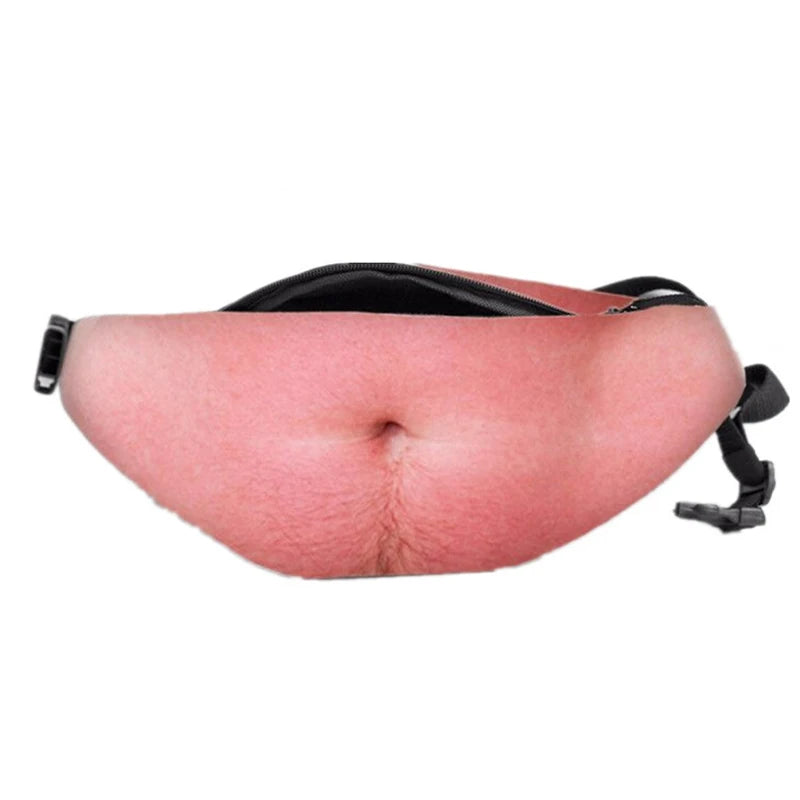 Funny Novelty Fake Belly Waist Pack — Humorous Simulation Dad Bod Gag Gift
