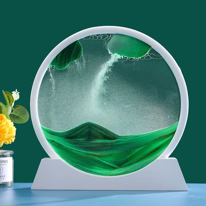 3D Moving Sand Art Picture — Decorative Glass Sandscape Hourglass
