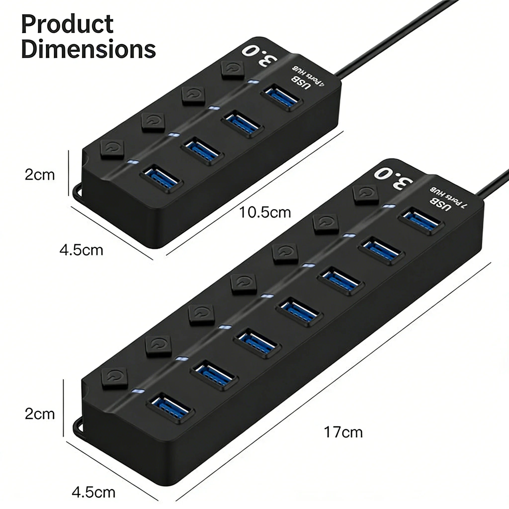 PHONEPACE USB 3.0 Hub — Multi-Port Expansion with Independent Switches