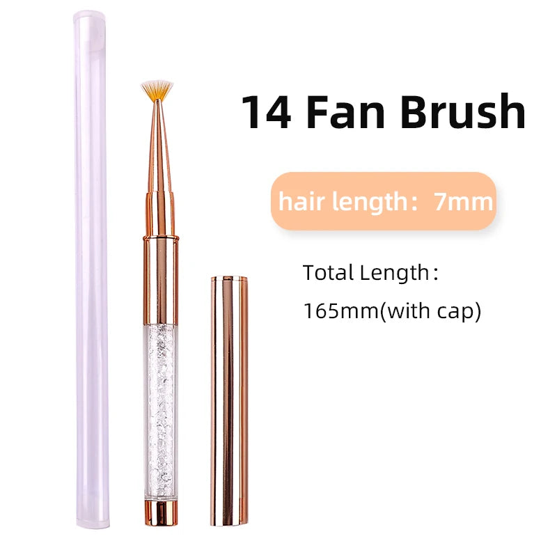 Rose Gold Nail Art Brush Set — Professional Manicure & Acrylic Tools