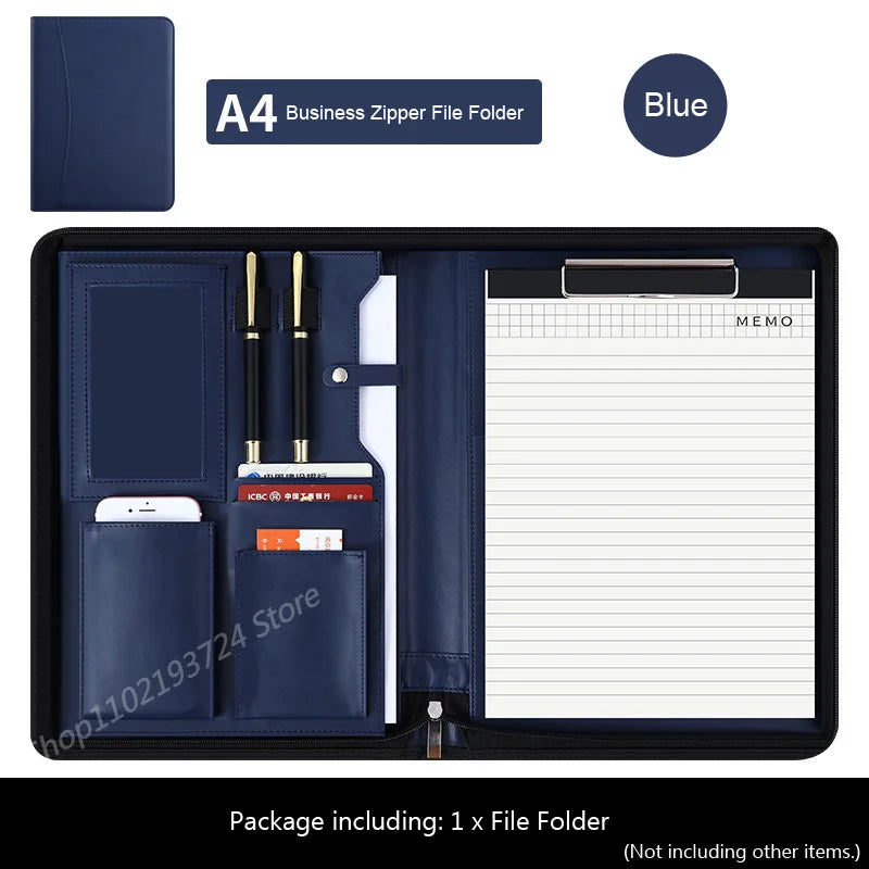 Folderix Multifunctional Leather Business Portfolio — A4 Document Organizer