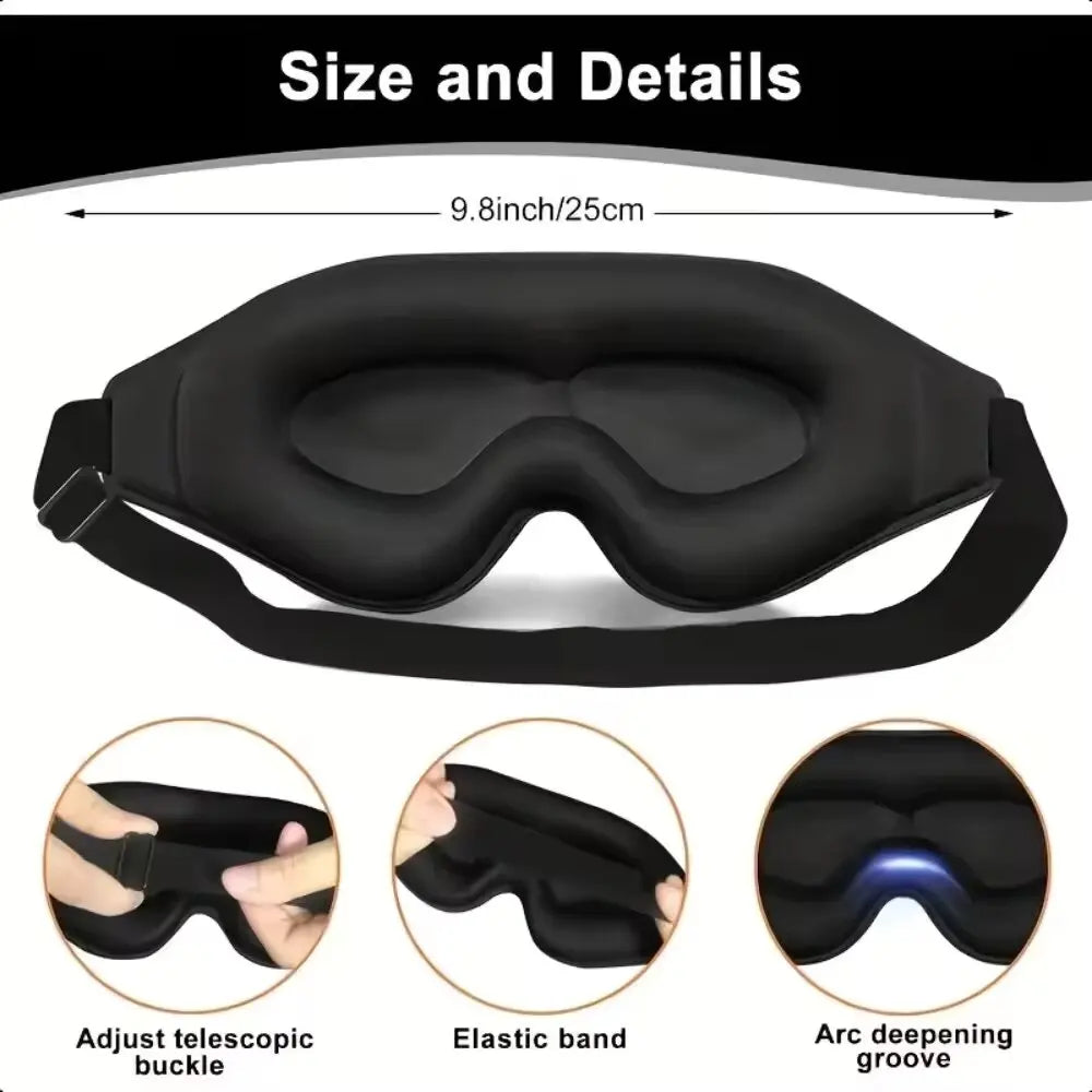 3D Memory Foam Eye Mask — Breathable Blackout Sleep Cover