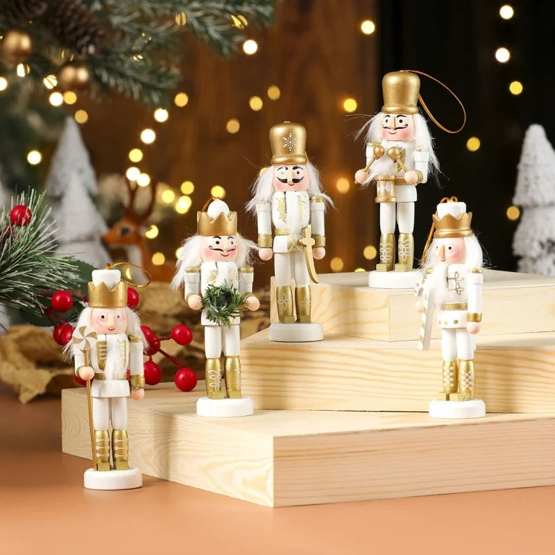 Nutcracker Soldier Ornaments — Decorative Wooden Pendants for Holiday Decor