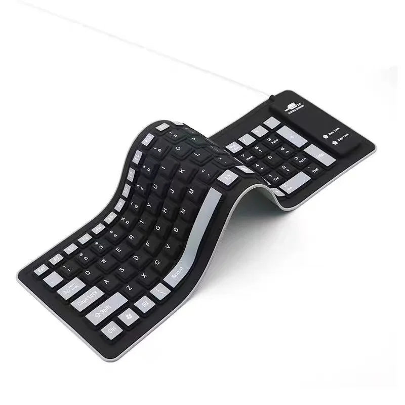 bkscy Flexible Silicone Keyboard — Waterproof Folding USB Wired Design