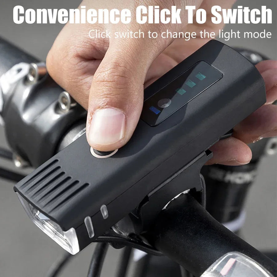 Rechargeable Bicycle LED Headlight — Waterproof Front and Rear Safety Lights