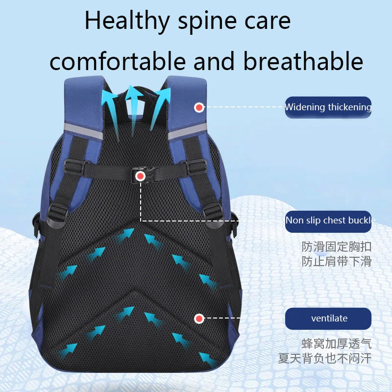 Astronaut Print Kids Backpack — Waterproof School Bag for Boys