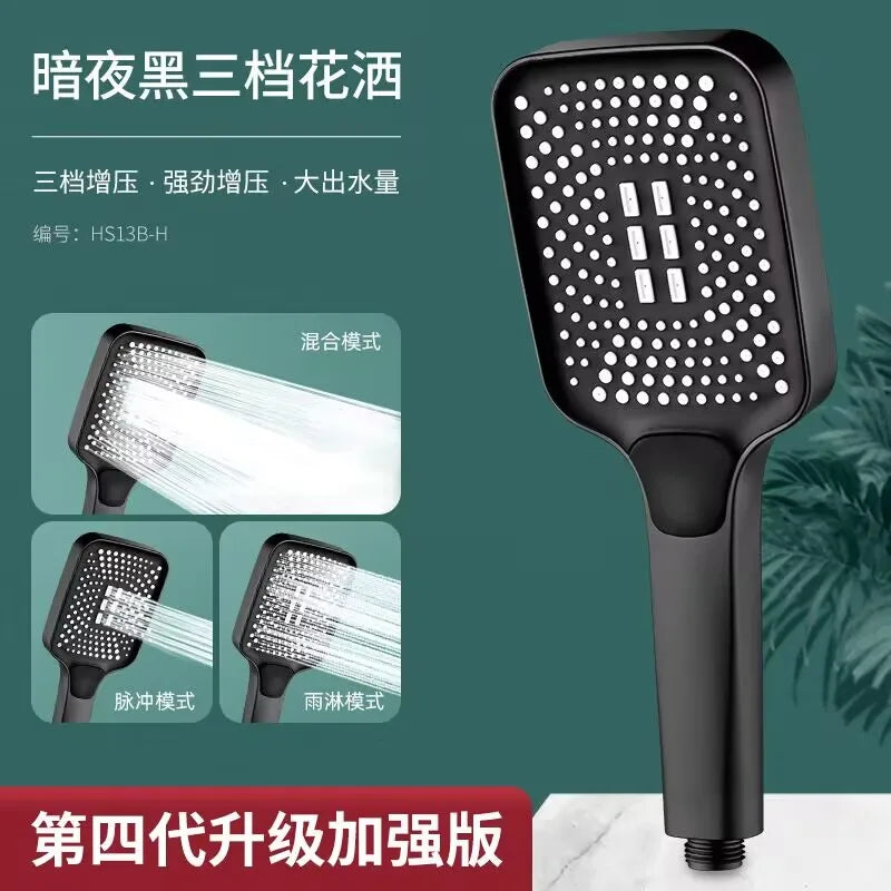 High Pressure Handheld Shower Head & Stainless Steel Hose — Flexible Bathroom Extension