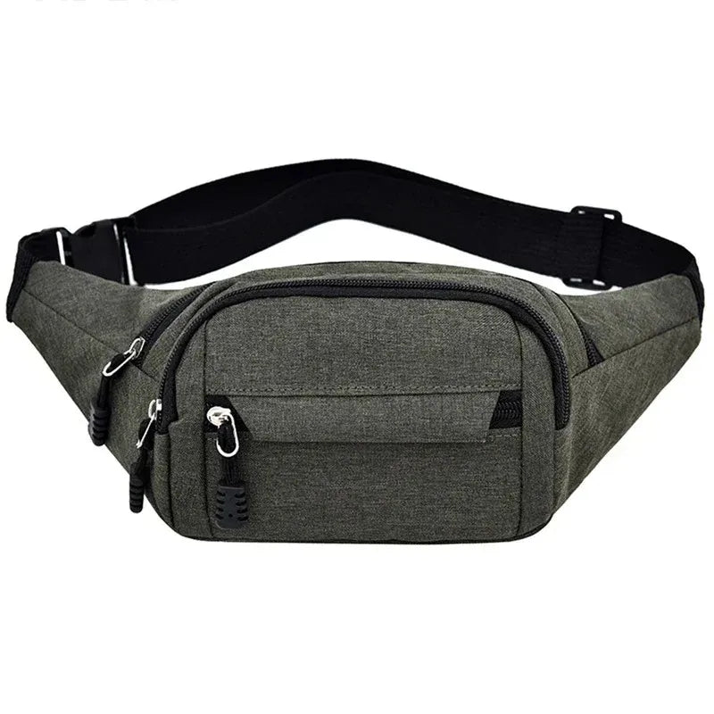 Unisex Canvas Waist Bag — Casual Crossbody Shoulder Pack for Sports