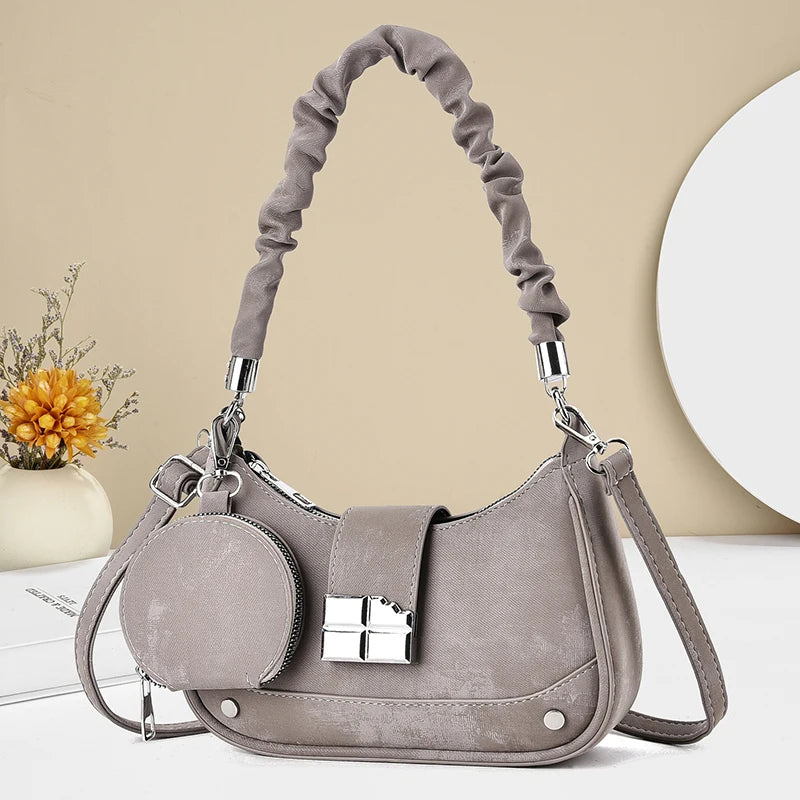 YaLePuck PU Leather Tote Bag — Large Capacity Shoulder Handbag